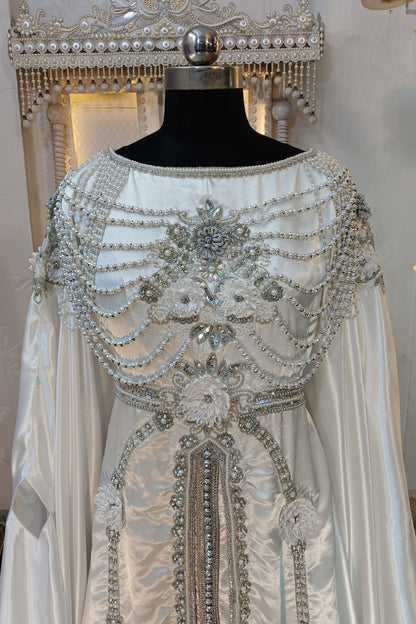 White Arabic Moroccan Islamic Wedding Kaftan