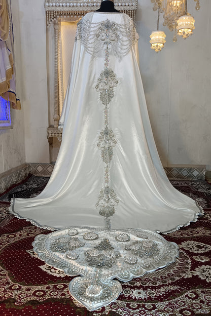 White Arabic Moroccan Islamic Wedding Kaftan