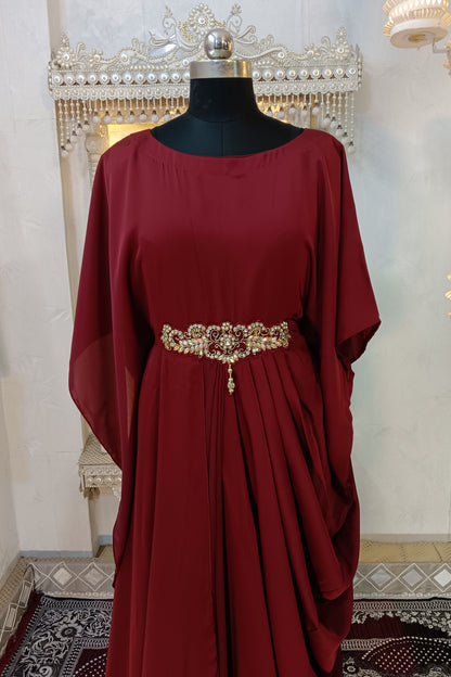 Brown Islamic Stylish Designer Takchita Kaftan