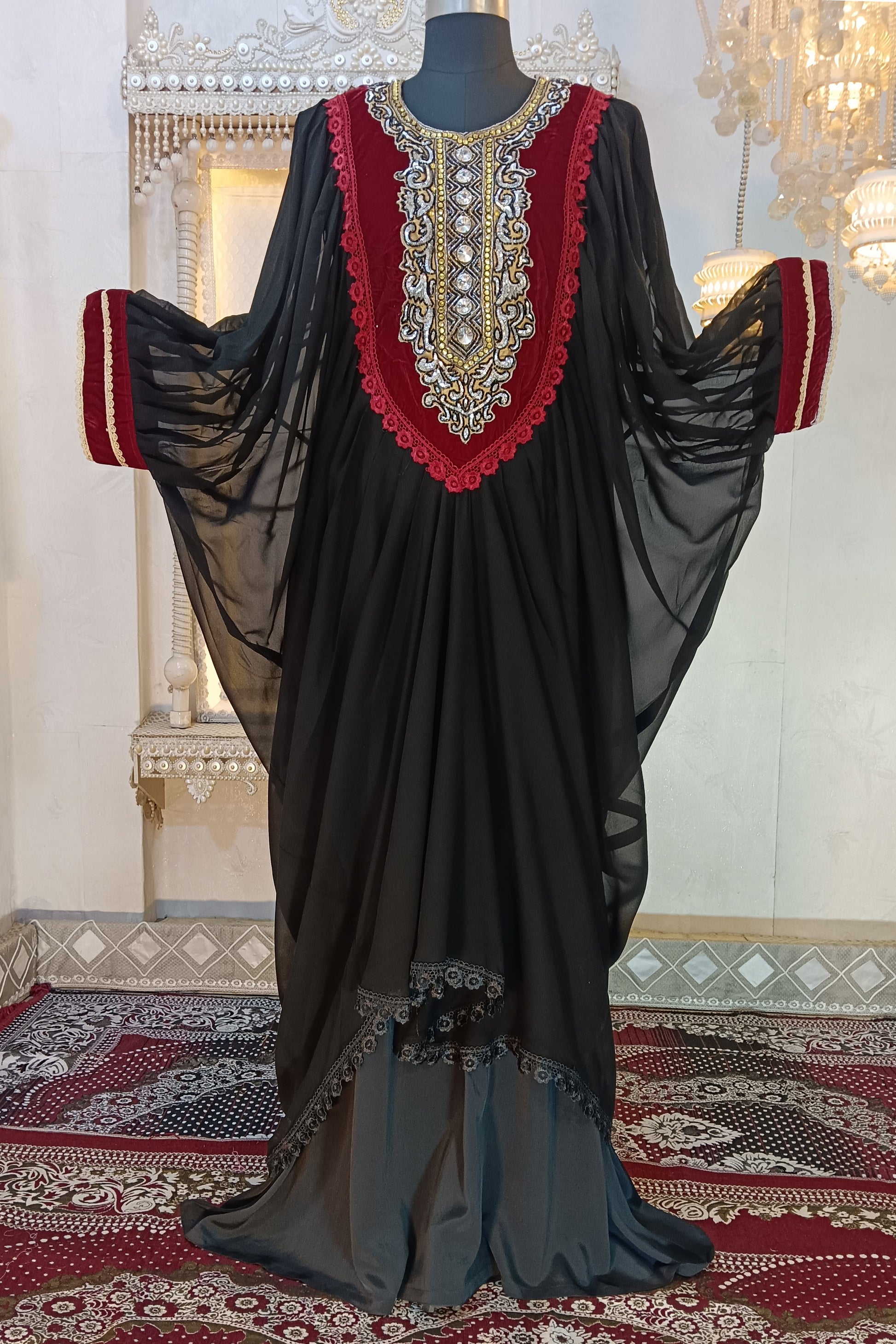Maroon Party Designer Kaftan