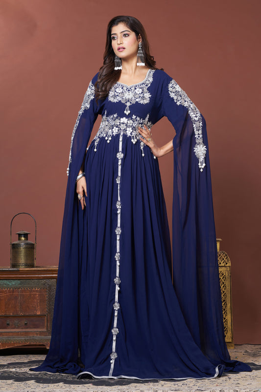 Navy Blue Moroccan Kaftan