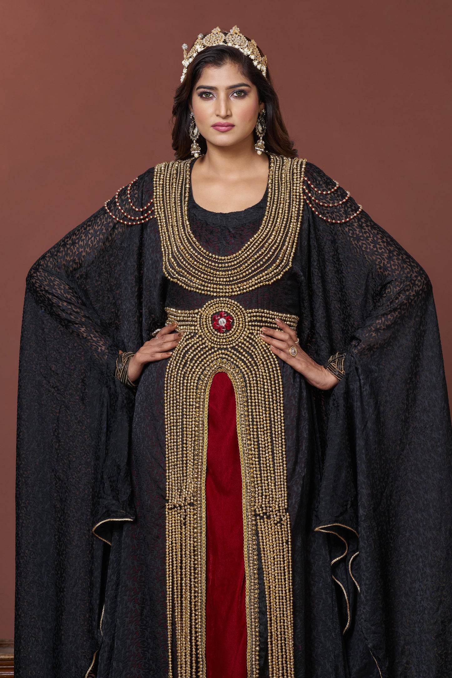 Black Evening Islamic Wedding Party Caftan