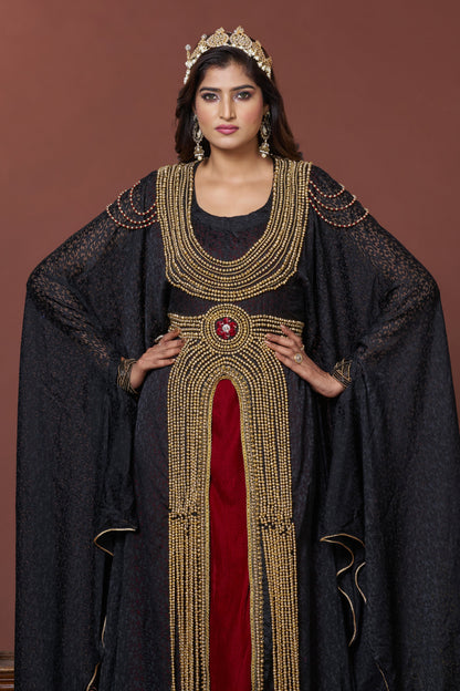 Black Evening Islamic Wedding Party Caftan