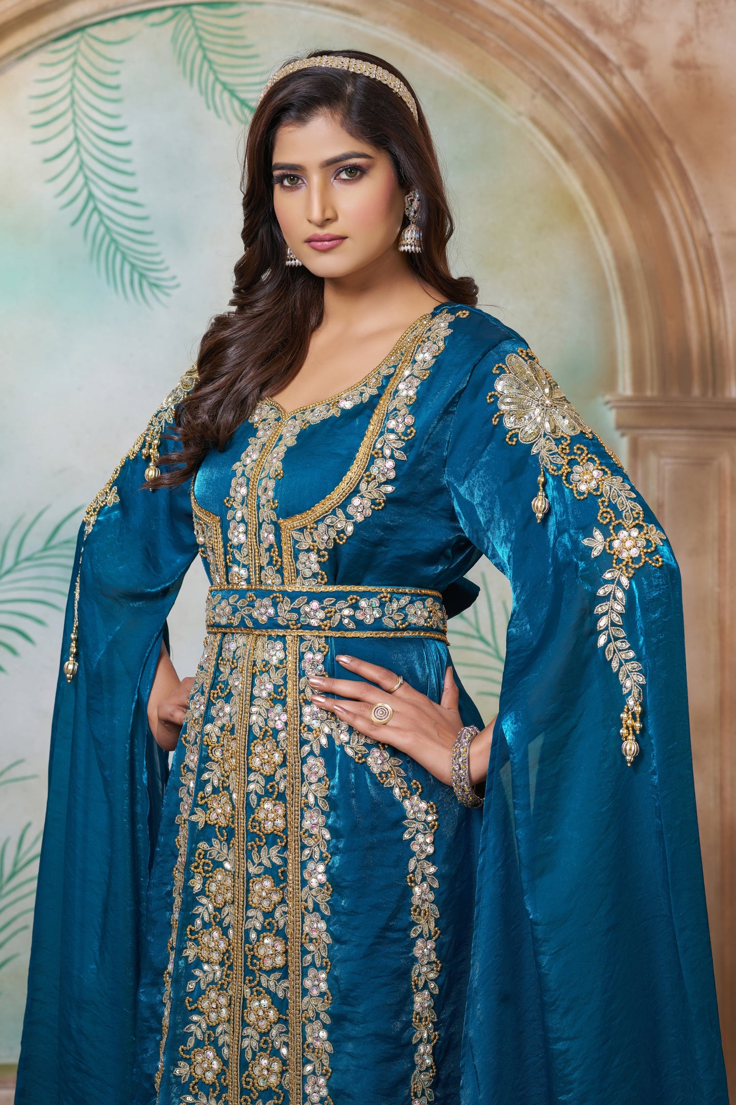 Bottle Green Party Kaftan