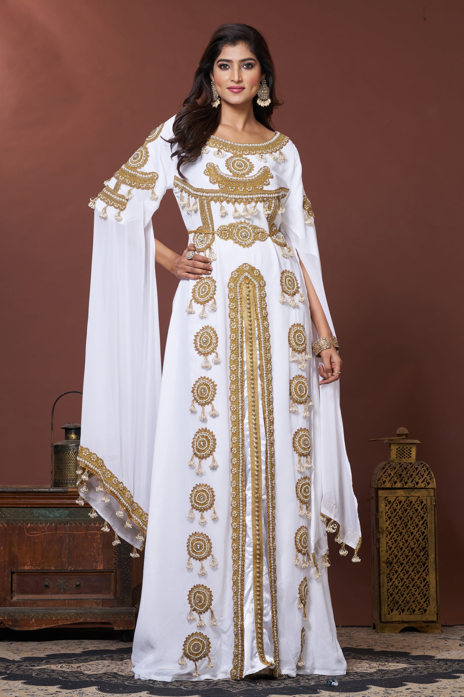 White Embroidery Party Dress