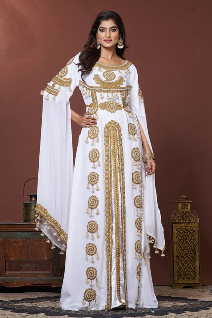 White Embroidery Party Dress
