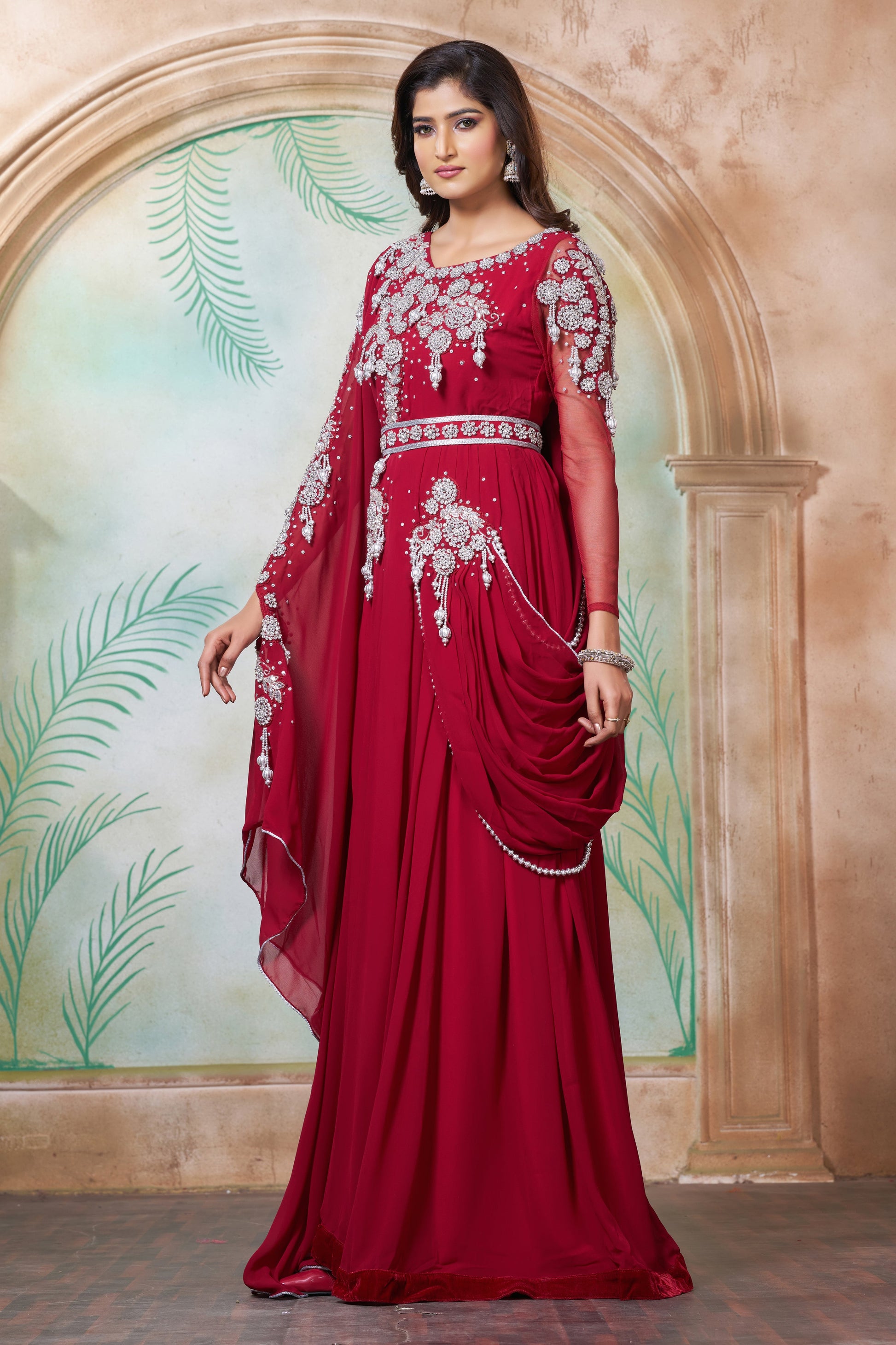 Maroon Wedding Party Dress