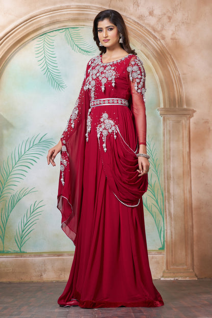 Maroon Wedding Party Dress