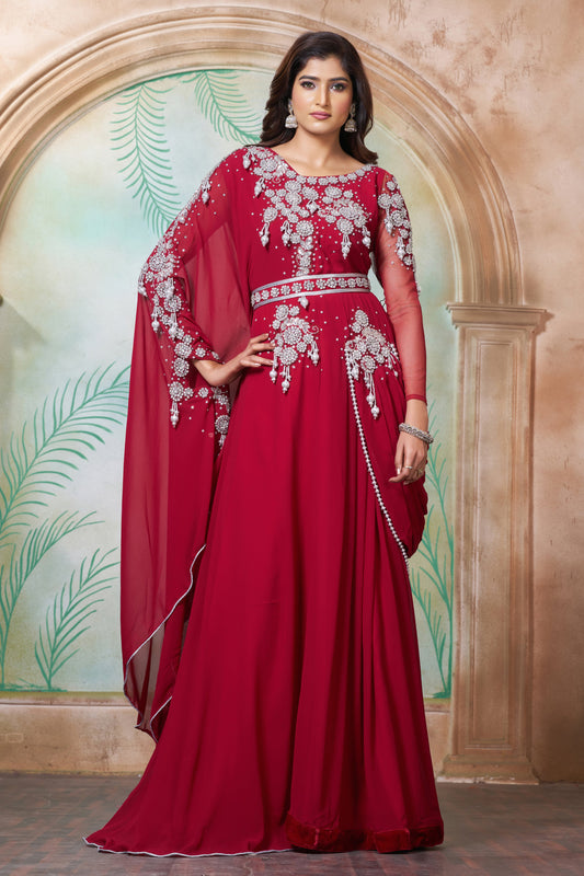 Maroon Designer Caftan