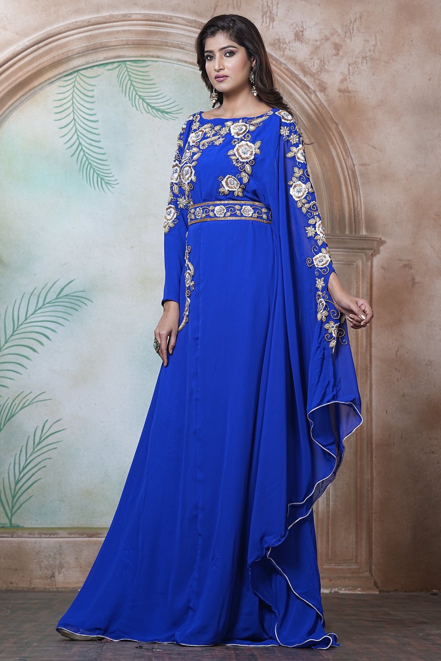 Royal Blue Color Party Wear Kaftan