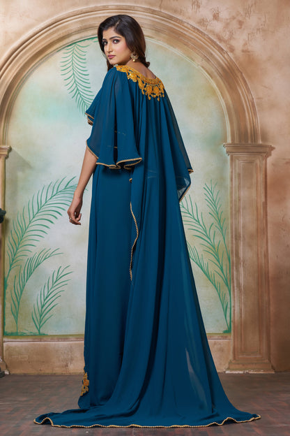 Bottle Green Designer Arabic Takchita Wedding Kaftan