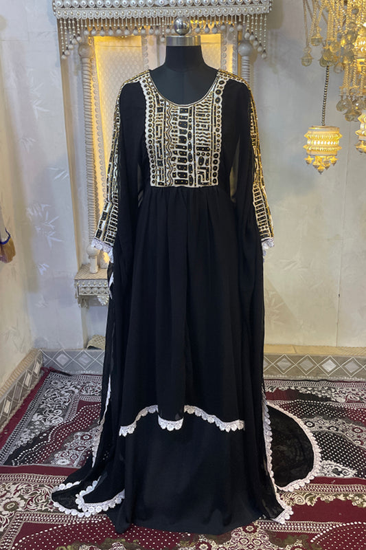 Black Embroidery Kaftan
