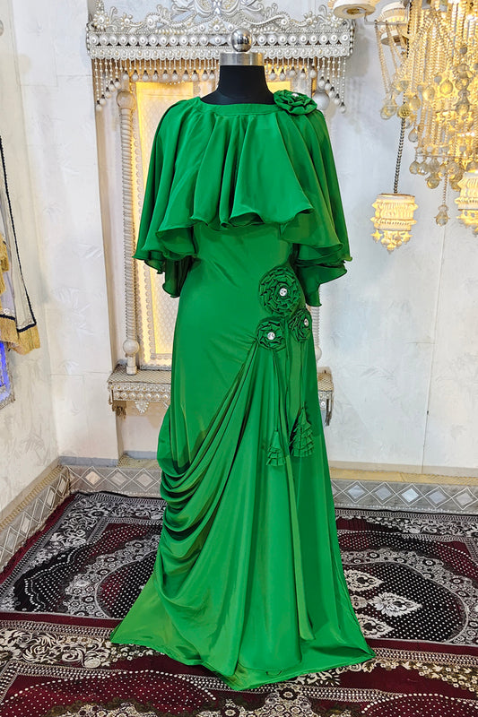 Green Modest Kaftan Dress