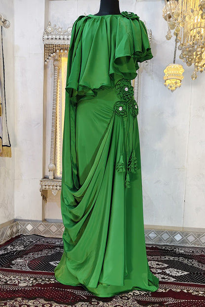 Green Party Wear Kaftan