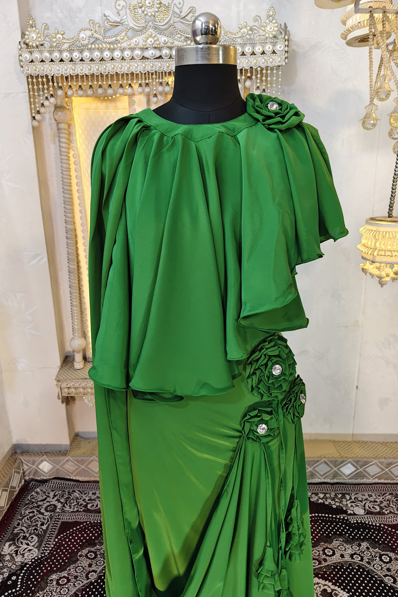 Green Islamic Evening PartyWear Kaftan