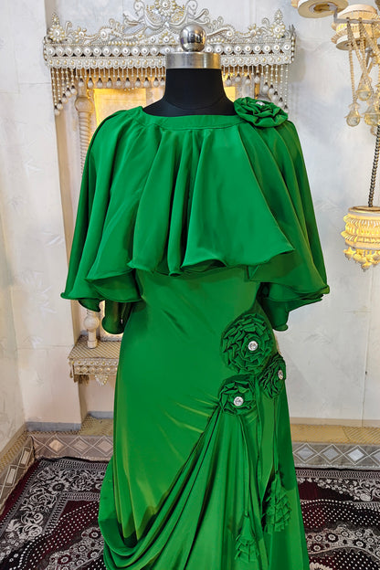 Green Modest Kaftan Dress Style Muslim Kaftan