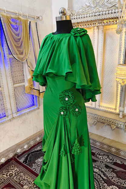 Green Modest Kaftan Dress Style Muslim Kaftan