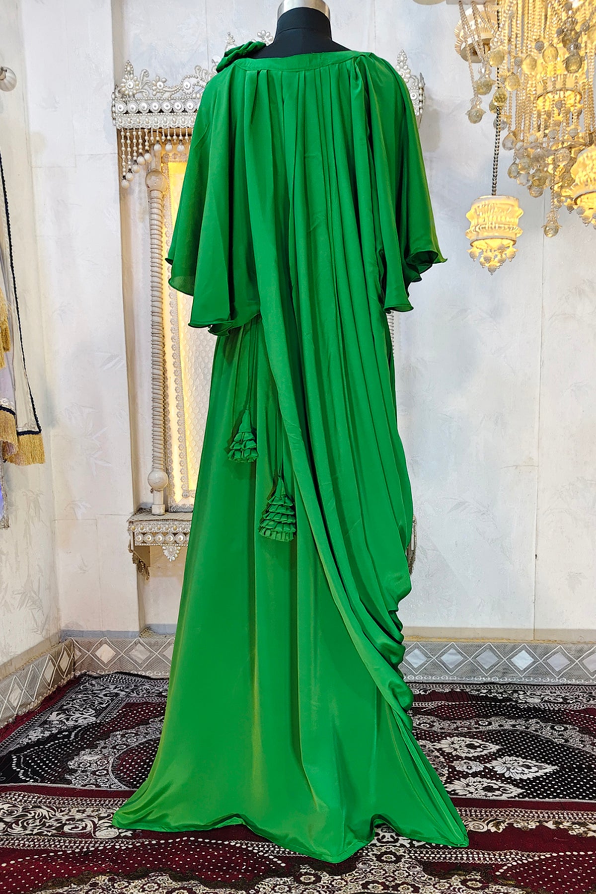 Green Modest Kaftan Dress Style Muslim Kaftan