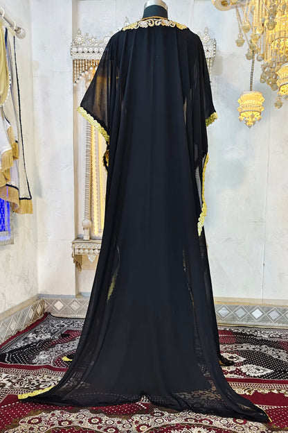 Black Moroccan Wedding Partywear Kaftan