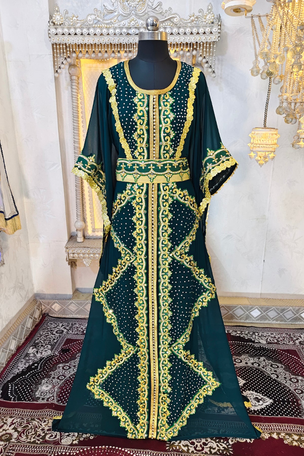 Bottle Green Moroccan Kaftan