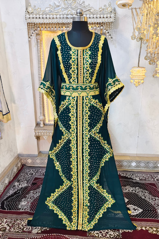 Bottle Green Moroccan Kaftan