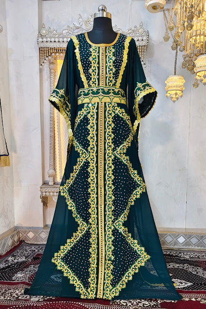 Bottle Green Wedding Caftan