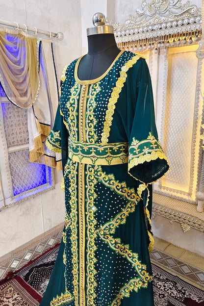 Bottle Green Moroccan Kaftan