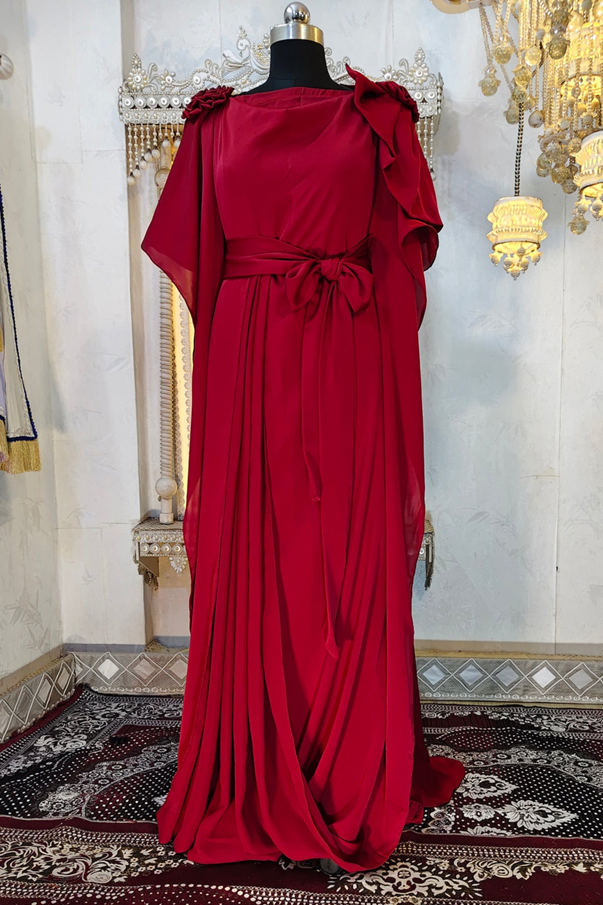 Maroon Georgette Kaftan