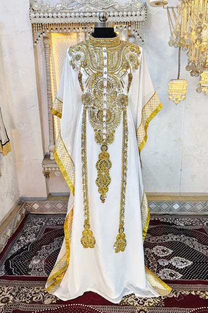 White and Gold Kaftan