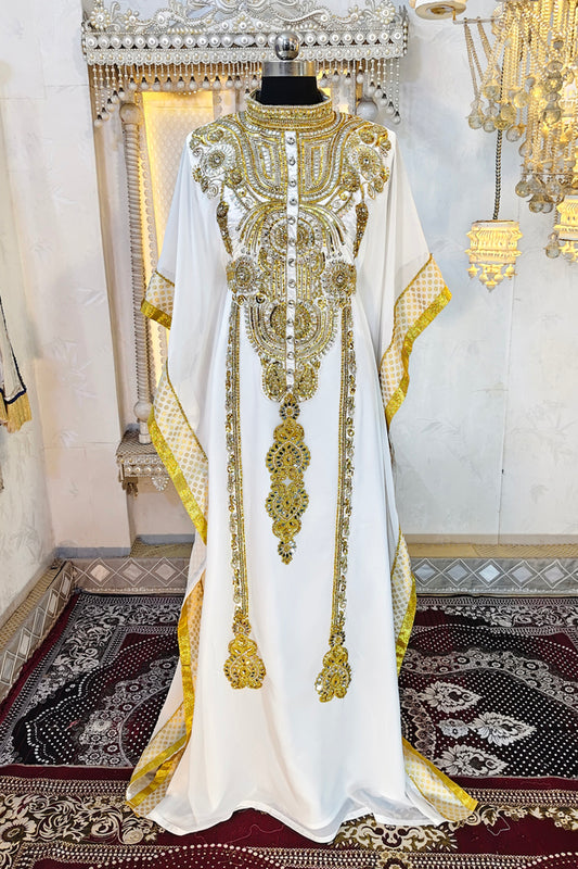 White and Gold Kaftan