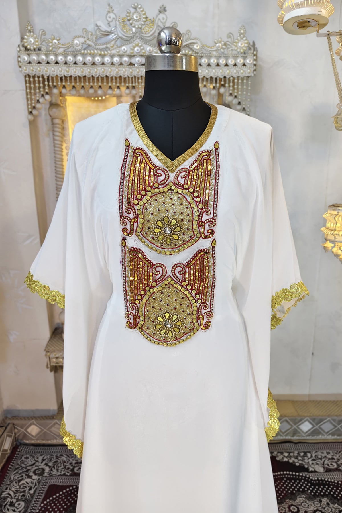 White Designer Islamic Wedding Caftan