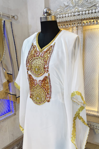 White Designer Islamic Wedding Caftan