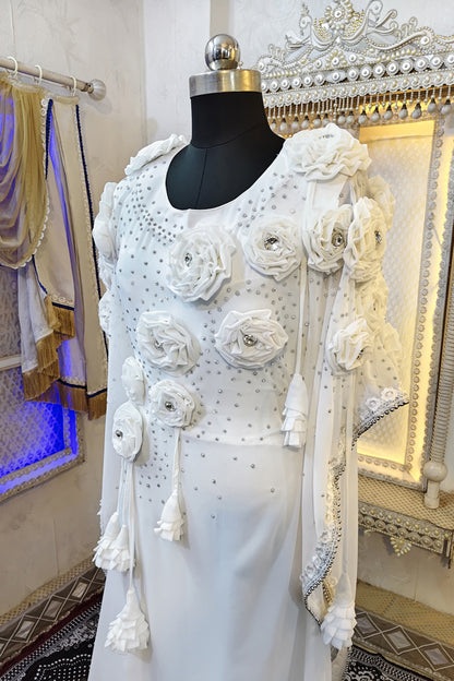 White Designer Modest Kaftan Dress