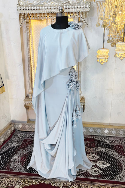 Grey Designer Abaya Gown