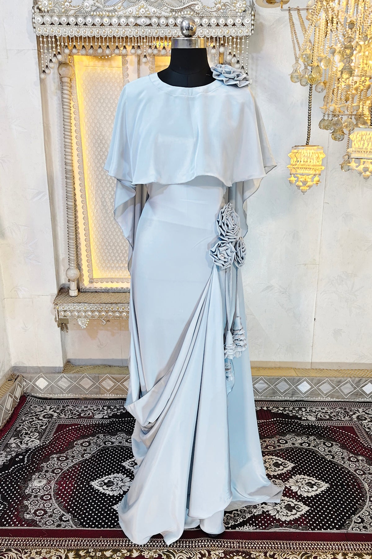 Grey Modest Kaftan Dress