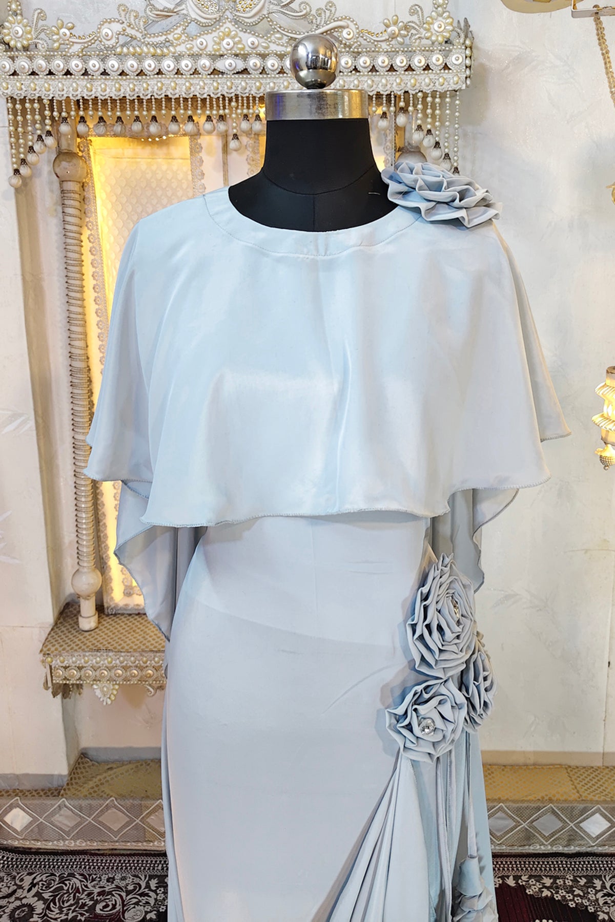 Grey Designer Modest Kaftan