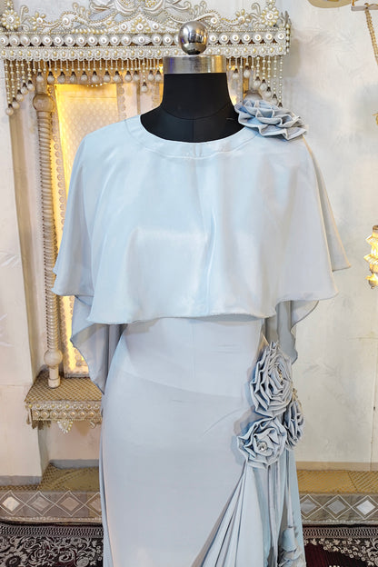 Grey Designer Modest Kaftan
