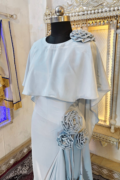 Grey Designer Modest Kaftan