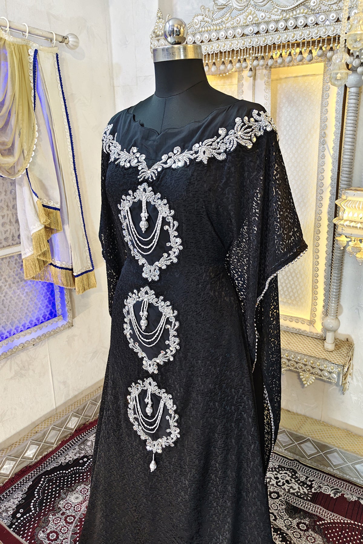 Black Designer Moroccan Kaftan Wedding Dress