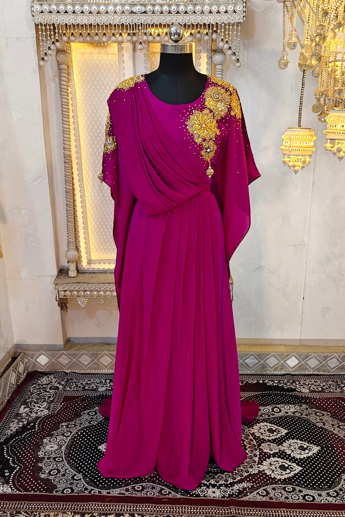 Magenta Dubai Style Caftan