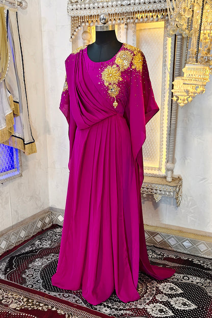 Magenta Muslim Kaftan Dress