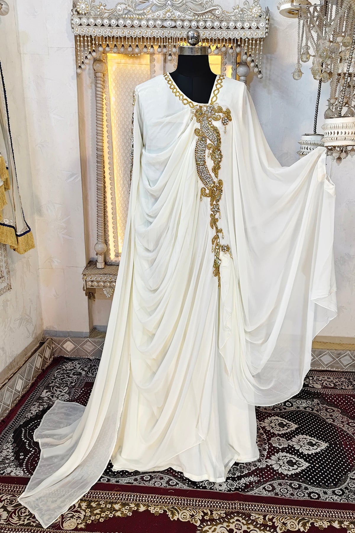 Off White Takchita Kaftan