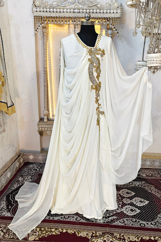 Off White Takchita Kaftan