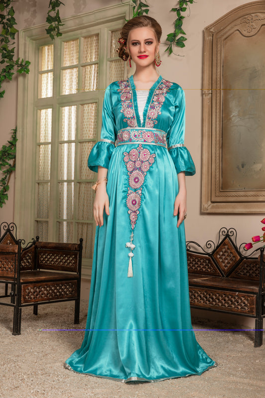 Sea Green Moroccan Kaftan