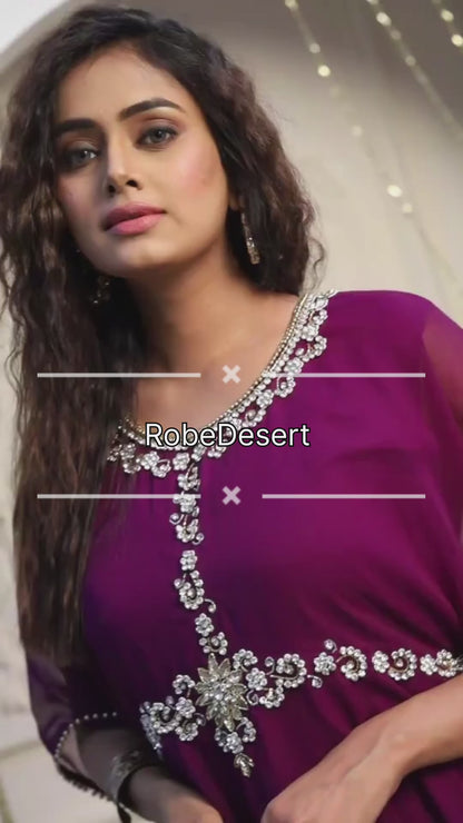 Purple Arabic Designer Kaftan