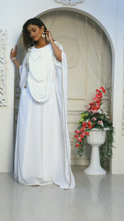 White Partywear Israeli Kaftan