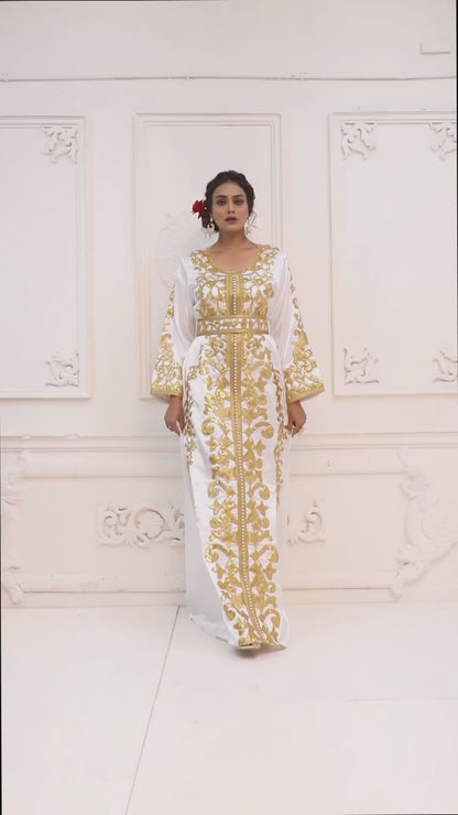 White PartyWear Takchita Kaftan