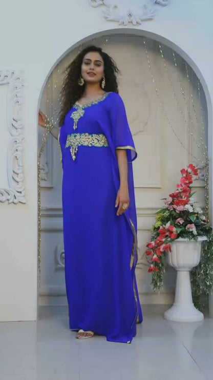 Blue African Designer Takchita Kaftans