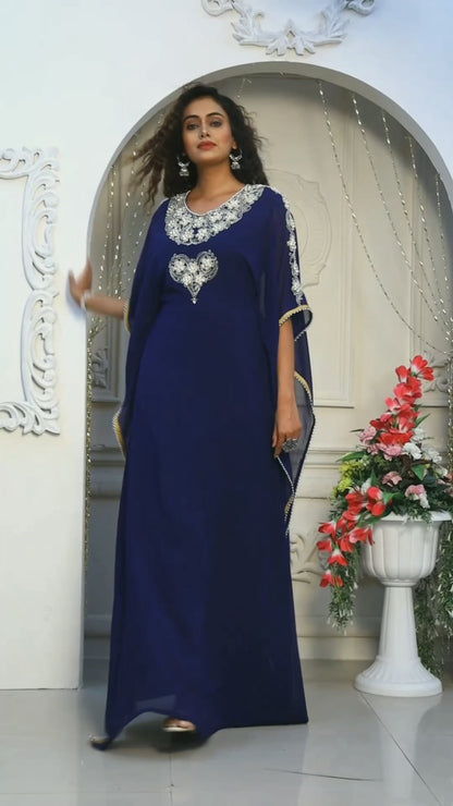 Dark Blue Designer Israeli Kaftan