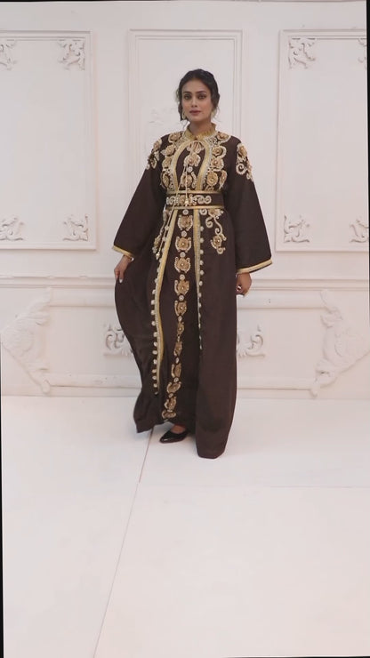 Brown Islamic Moroccan African Style Kaftan